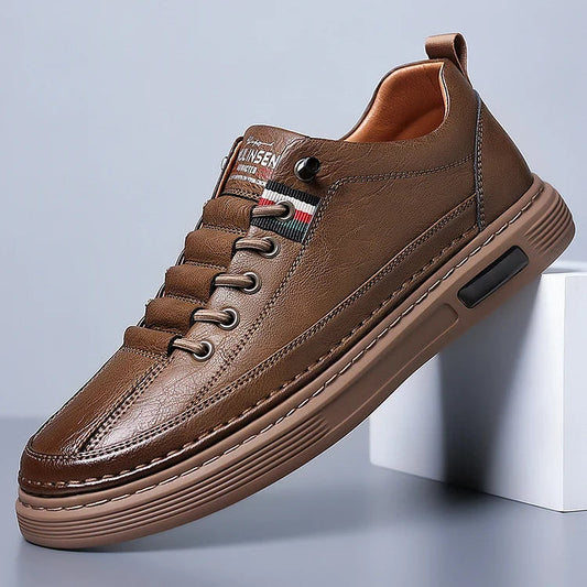Italian handmade leather shoes, breathable casual shoes