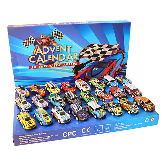 🎄📅24 Day Christmas Advent Calendar - Racing Car Toy Countdown for Kids🎁