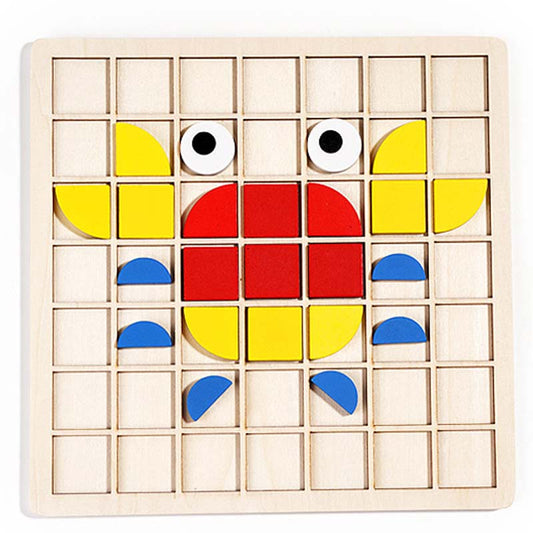 Educational Wooden 3D Colorful Animal Pattern Puzzle