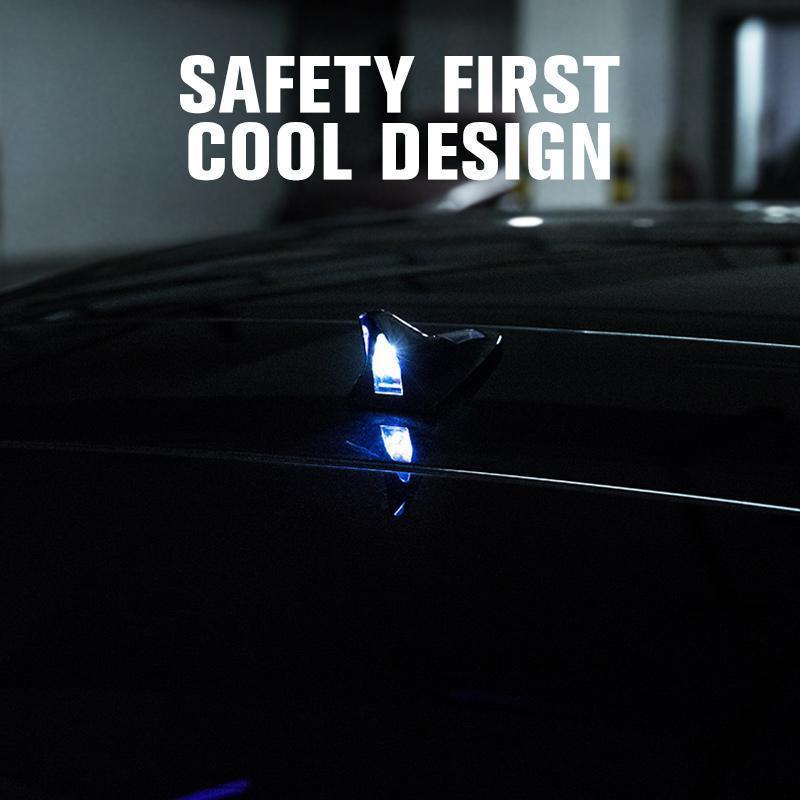 Solar Power Car Shark Fin Roof Antenna LED Flash Light-4