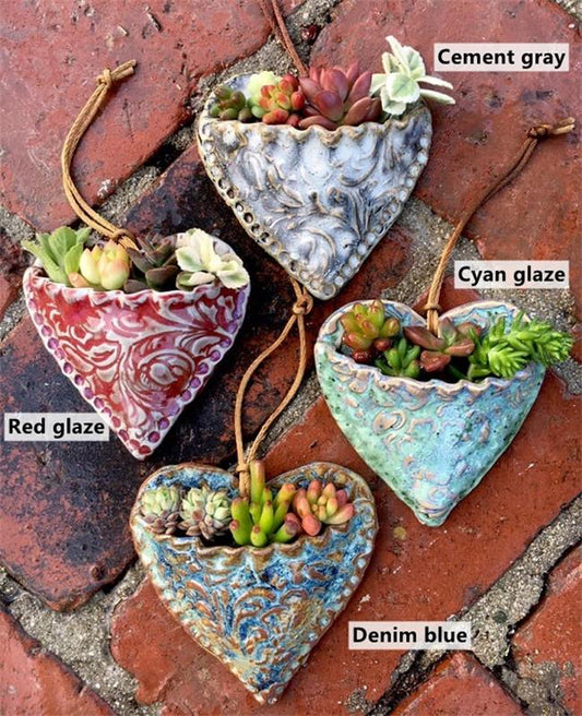 Planting Succulent Heart Pocket Planter