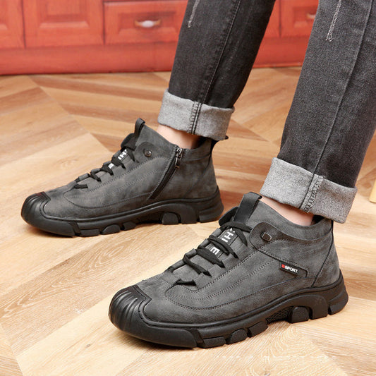 🔥Christmas Hot Sale🔥 Men's Faux Wool Lining Leather Sneaker