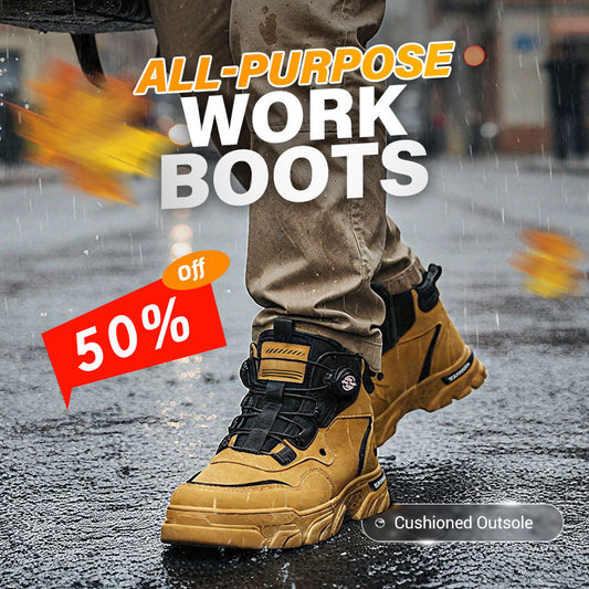 ⏰Men's outdoor swivel buckle work shoes(Waterproof, Anti-slip,Comfortable and Breathable)
