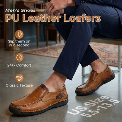 🔥 50% OFF ⏰ Classic Men’s Leather Shoes – Breathable Calfskin, Slip-On Comfort & Timeless Style! 👞✨