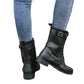 Women's Round Toe Side Zipper Leather Orthopedic Boots