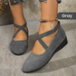 🔥Last Day Promotion 50% Off⏰🌹Elegant Solid Color Elastic Strap Low Wedge Shoes🩰