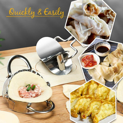 🥟🛡️ Stainless Dumpling Mold – Non-Stick, Easy Clean, Dough Cutter – Shape Like a Pro! 🌟
