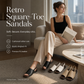 Simple, comfortable, and retro design✨Women's Retro Square Toe Slingback Sandals