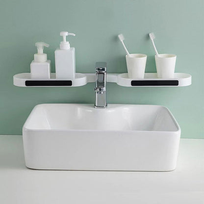 Multifunctional Punching-free Bathroom Organizer with Draining