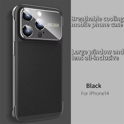 For iPhone Borderless Big Window Cooling Phone Case