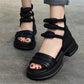Women's Thick-Bottomed Round Toe Sandals with Back Zipper