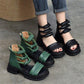 Women's Thick-Bottomed Round Toe Sandals with Back Zipper