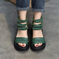 Women's Thick-Bottomed Round Toe Sandals with Back Zipper