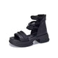 Women's Thick-Bottomed Round Toe Sandals with Back Zipper