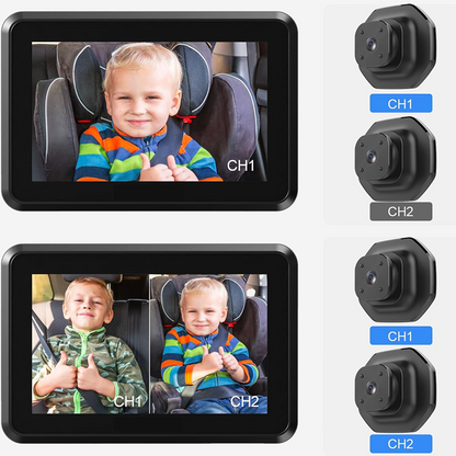 🔥2025 NEW UPGRADE🔥Dual-Channel Display Baby Car Camera with IR Night Vision