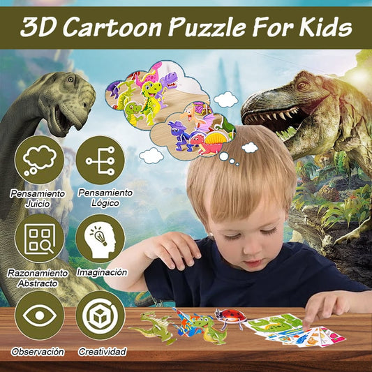 Educational 3D Cartoon Puzzle - 57 Interlocking Pieces with Vibrant Characters for Creative Learning 🎨👧