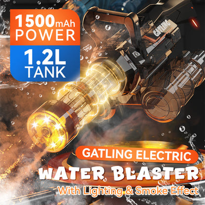 Gatling Electric Water Blaster with Lighting & Smoke Effect