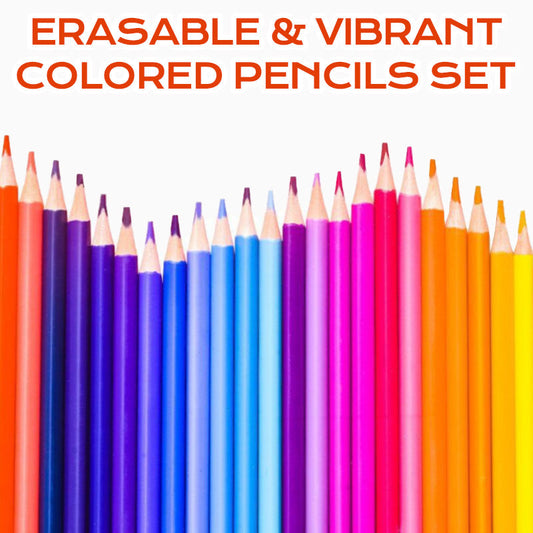 Erasable & Vibrant Colored Pencils Set