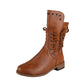 Women’s Lace-Up Low-Heel Round Toe Ankle Boots