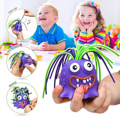👾 50% OFF NOW! 🧸 Hair Pulling Monster Stress Relief Toy - Stretchy Sensory Fidget Tool for Anxiety & Focus, Safe for Kids/Adults 🎯✨
