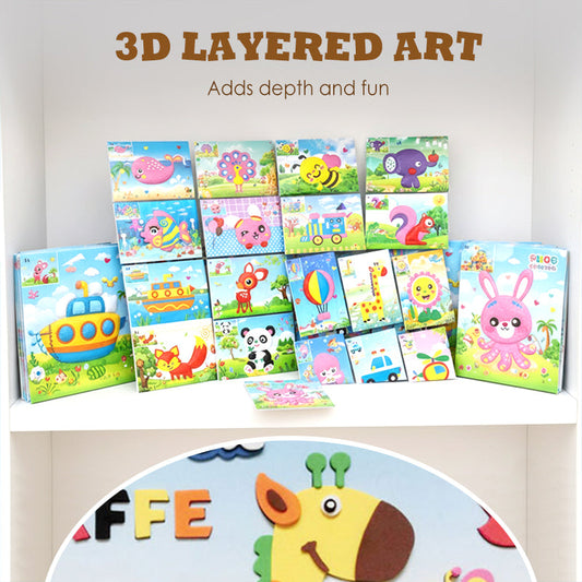 20 PCS Educational DIY Craft 3D Stickers