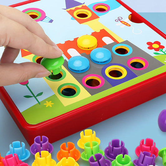 Educational Mushroom Peg Art Puzzle Set for Toddlers