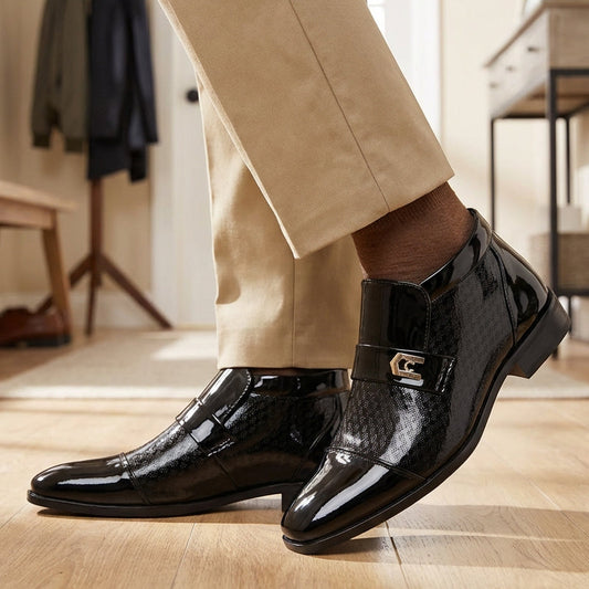 🎩 Formal Shine & Elegance | Men‘s PU Leather Derby Shoes ✨【Premium leather】