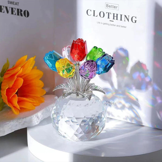 Everlasting Crystal Rose in Vase – Handcrafted Sparkling Keepsake, Fade-Resistant & Perfect Gift 🌹✨