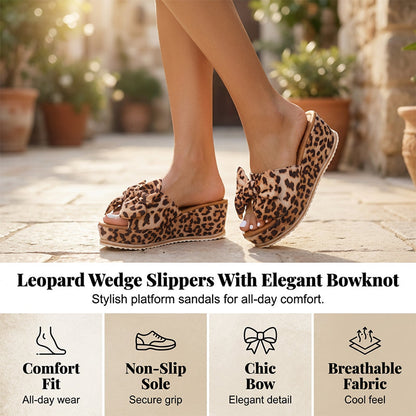 🐆👡Women's Leopard Print Bow Platform Sandals