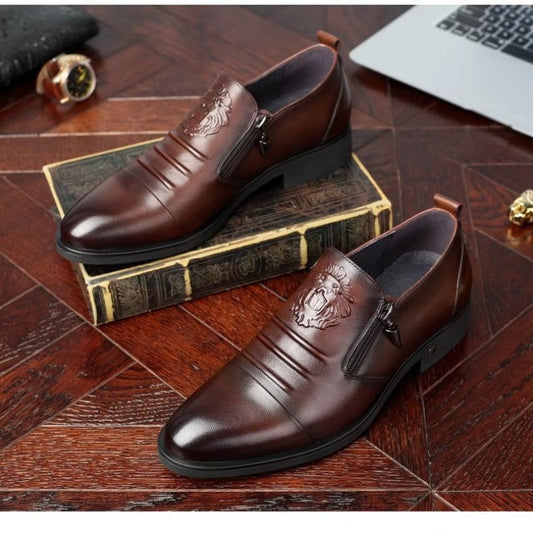 High-end leather✨Men's Retro Business Slip-On Ankle Shoes