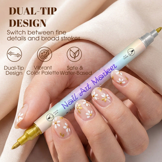 🔥50% off⏰Double‑Headed Nail Art Pen Set|Cultivating an appreciation for beauty from an early age