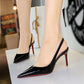 Elegance never goes out of style👠Women's Patent Leather Pointed-Toe Slingback Stilettos