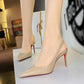 Elegance never goes out of style👠Women's Patent Leather Pointed-Toe Slingback Stilettos
