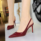Elegance never goes out of style👠Women's Patent Leather Pointed-Toe Slingback Stilettos
