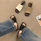 Simple, comfortable, and retro design✨Women's Retro Square Toe Slingback Sandals