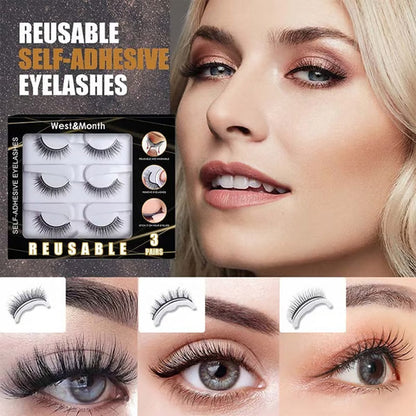 🥳2026 HOT SALE✨Reusable Self‑Adhesive False Eyelashes – No glue needed, just press & go. Natural curl, reusable & easy to remove. A beauty game‑changer! 💕🌸