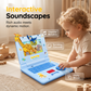 🔥Hot Sale 50% OFF🔥 Interactive Simulation Toy Laptop – Pretend Play Computer with A-Z Keyboard & 1-10 Number Keys, 55+ Songs Lights Sounds, 5 Learning Modes (ABC/Numbers/Music/Games/Messages), Foldable with Handle