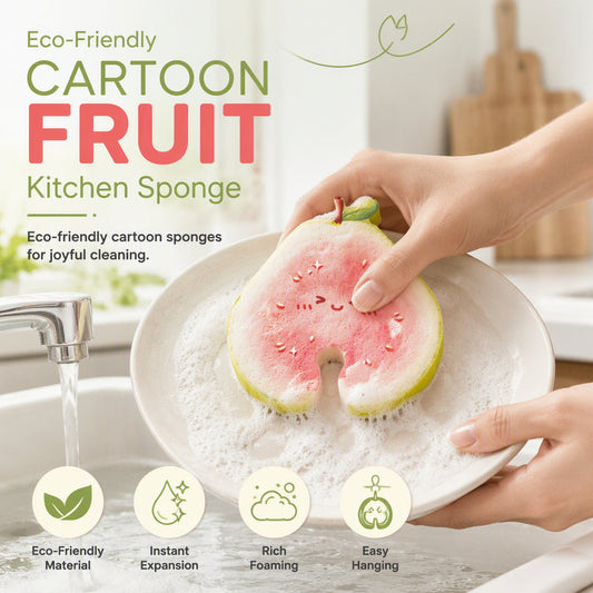 ⏳🔥LIMITED-TIME 50% OFF! ⏰🍓 Cute Fruit Shaped Dishwashing Sponge Scrubber ✨