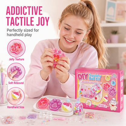 🔥🧁DIY Fried Ice Squishy Toy Kit with Cat Claw Design for Kids