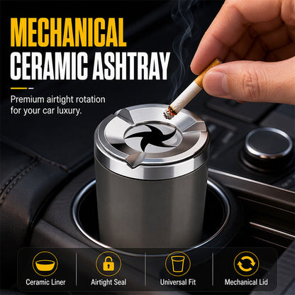 Contain Ash Instantly! No-Odor Rotating Ceramic Car Ashtray