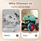 🦖💡 Dinosaur Toy Car – Press & Go, Flashing Lights – Perfect Gift for Kids! 🎁