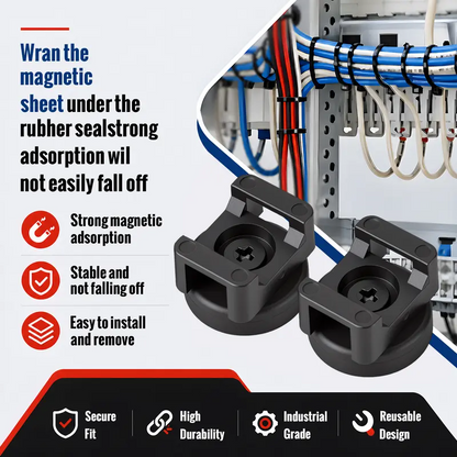 Pack of 10-Heavy-Duty Magnetic Cable Tie Mounts