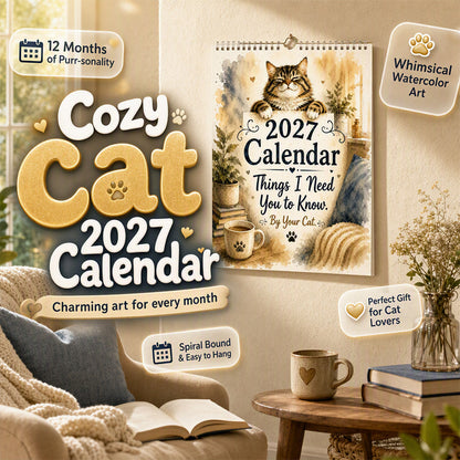 🐱🔥 50% OFF! 2027 A Cats Life Wall Calendar – Monthly Cute Cat Photos, Large Date Grid, Holiday Markings, Thick Paper, Hang-Anywhere Home & Office Decor ✨