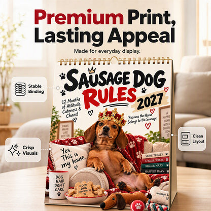 🥳2026 HOT SALE🥳💞50K+ SOLD! 🌸 50% OFF NOW! 🌸2027 Playful Dachshund Calendar