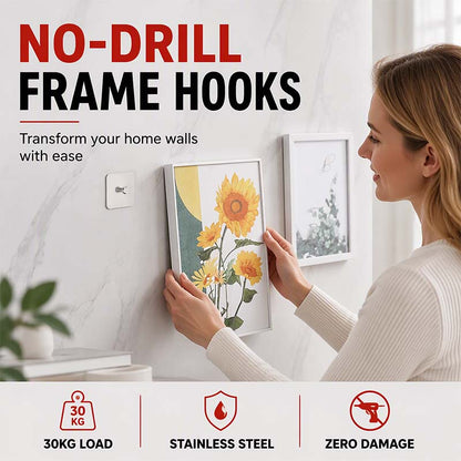 No-Drill Adhesive Stainless Steel Hanging Nails