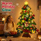 DIY Felt Christmas Tree Set for Kids Wall Hanging Toddler Christmas Craft with Detachable Ornaments and String Lights for Holiday Home Decoration