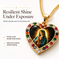 Gold Heart with Halo Character Portrait and Colorful Rhinestone Border