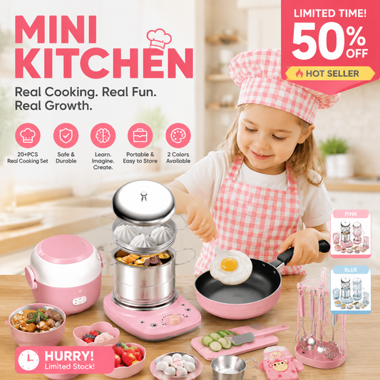🎁The Best Gift🍳Children's Real Cooking Mini Kitchen Toys - 22 PCS Set