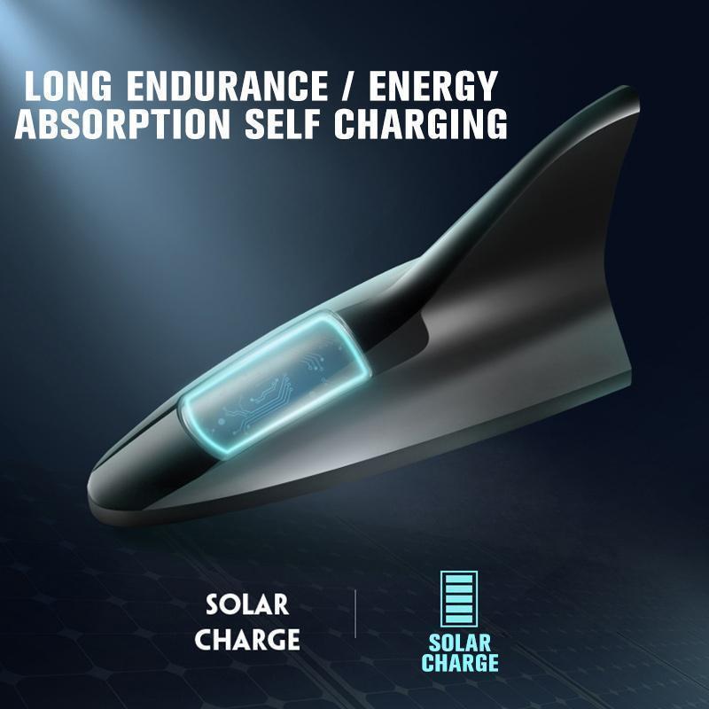 Solar Power Car Shark Fin Roof Antenna LED Flash Light-1