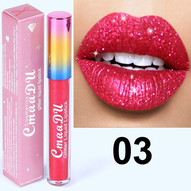 Glitter Waterproof Long-lasting Lip Gloss-3
